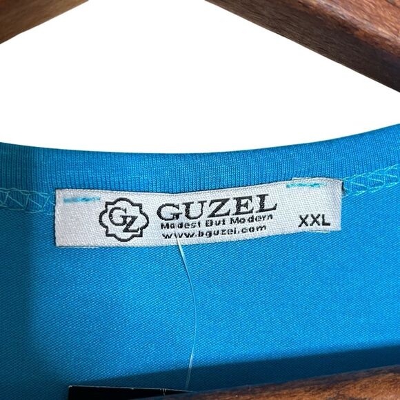 Guzel NWT Long Sleeve Stretch Casual Pullover Mini Tunic Dress Blue Size XXL - Picture 7 of 8